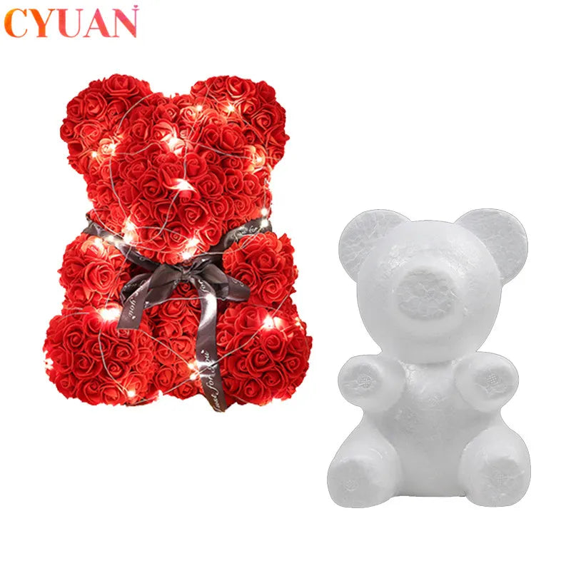 Valentine's Day Gift Styrofoam Foam Bear Artificial Flower