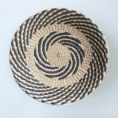Moroccan Style Straw Wall Plate Background Decoration Ethnic Style Wall Hanging Bedroom Sofa Bedside Home Deco30x30cm