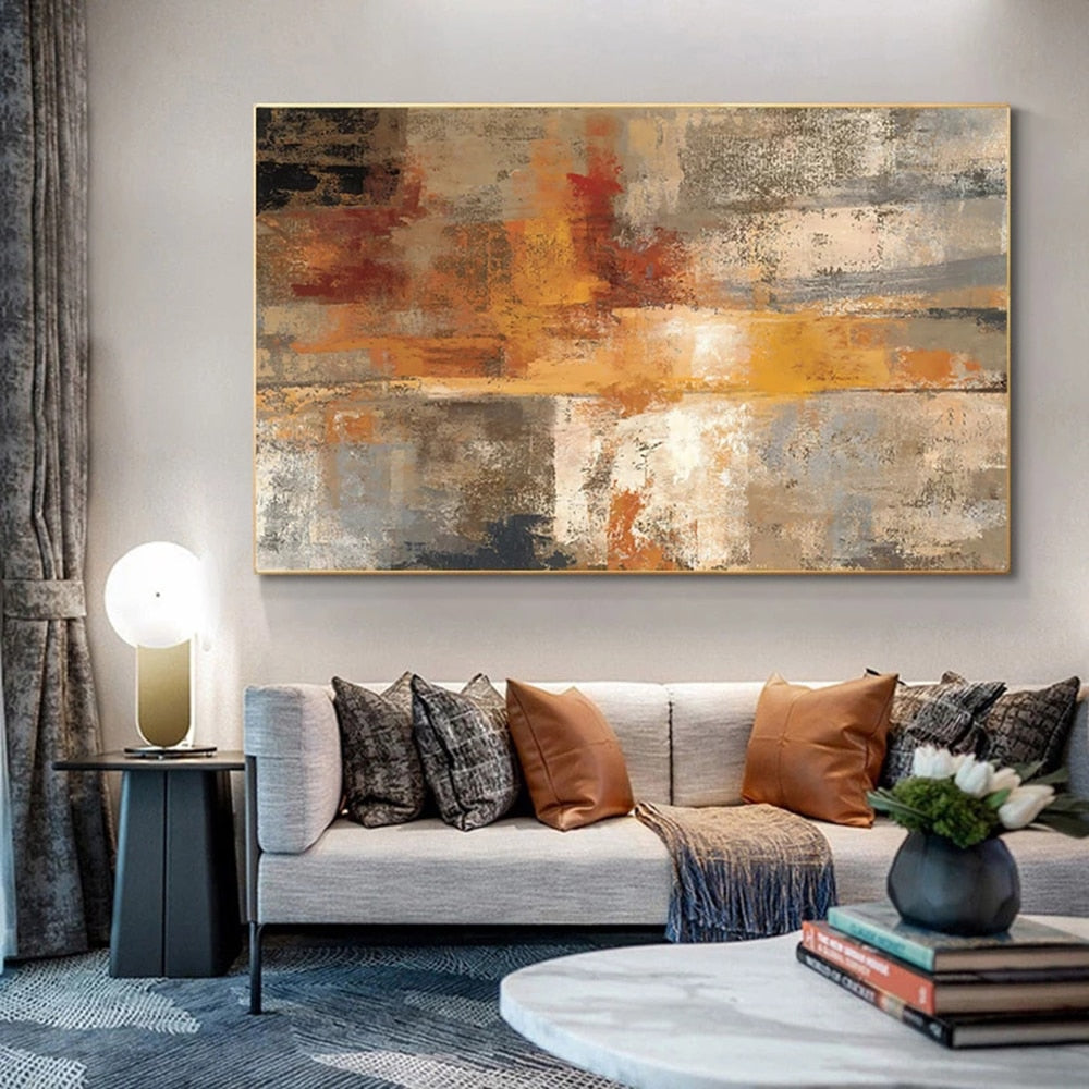 golden abstract picture poster canvas painting print art wall