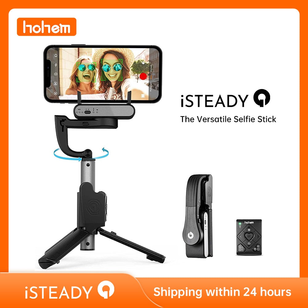 Hohem iSteady Q Handheld Gimbal Stabilizer Phone Selfie Stick Extension Rod Adjustable Tripod with Remote Control for Smartphone